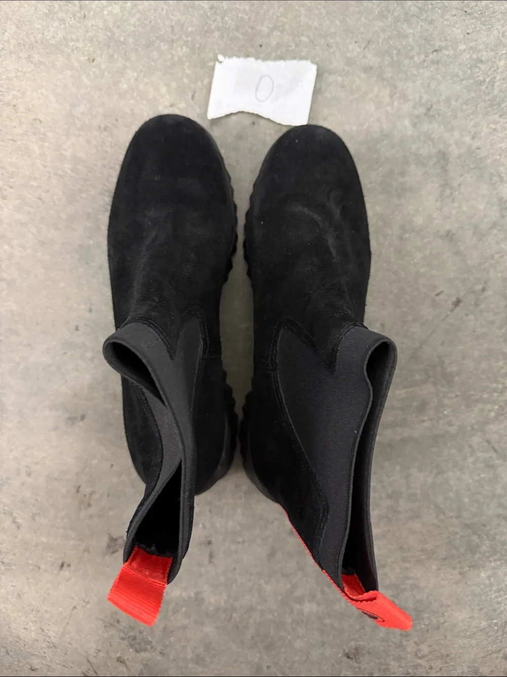Nurture by Lamaze Black Suede Chukka Boots with Red Pull Tabs